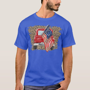Camiseta American Flag 4th Of July Farmer Girl Red Truck Pa