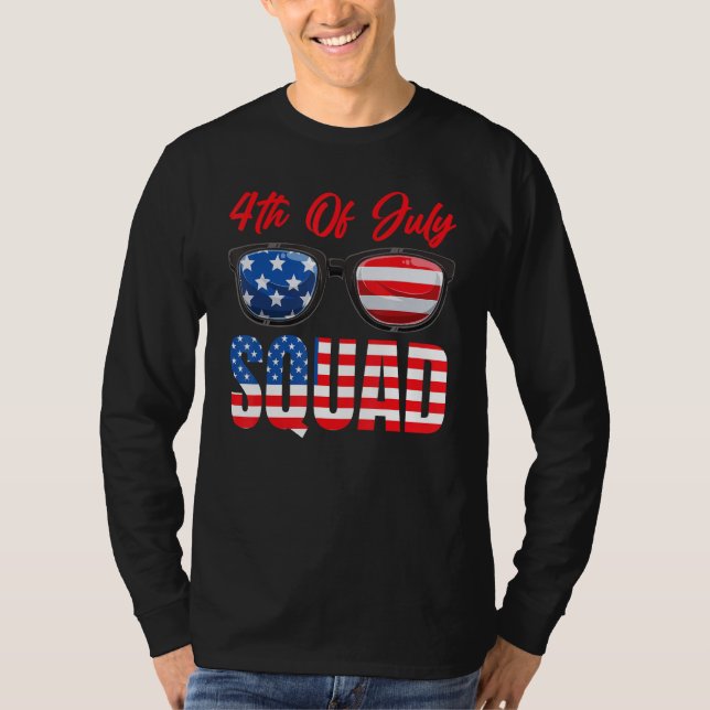 Camiseta American Flag 4th Of July Squad 4th Of July (Frente)
