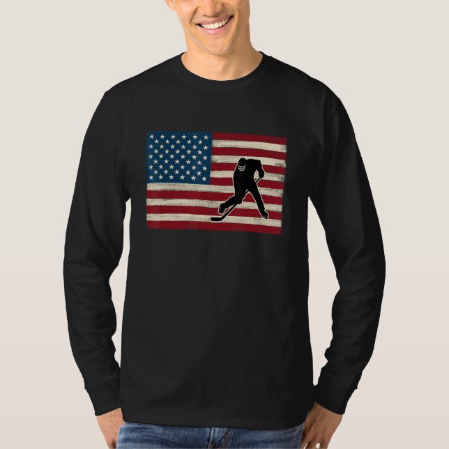 Camiseta American flag 4th of July USA Patriotic Field Ice  (Frente)