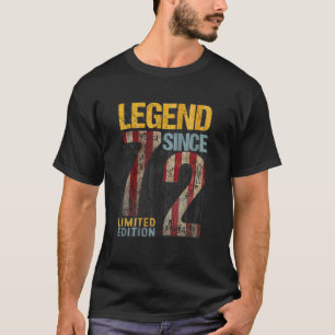 Camiseta American Flag 50 Anos Vintage 1972 50Th Happy