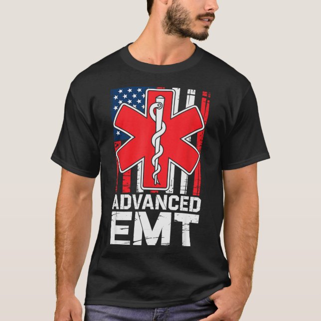 Camiseta American Flag Advanced Emt Aemt Medical Technician (Frente)