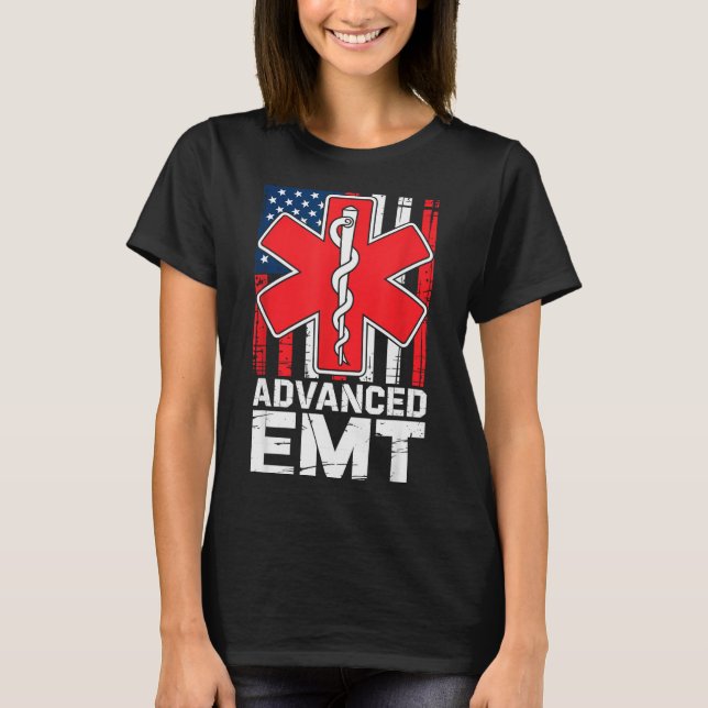 Camiseta American Flag Advanced Emt Aemt Medical Technician (Frente)