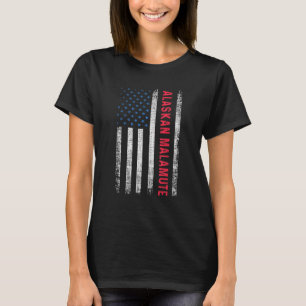Camiseta American Flag Alaskan Malamute