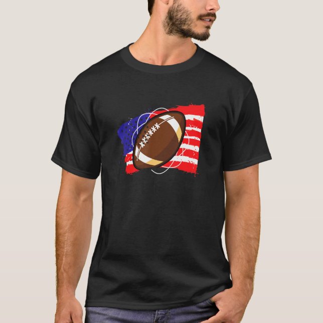 Camiseta American Flag America Futebol National Rugby Spor (Frente)