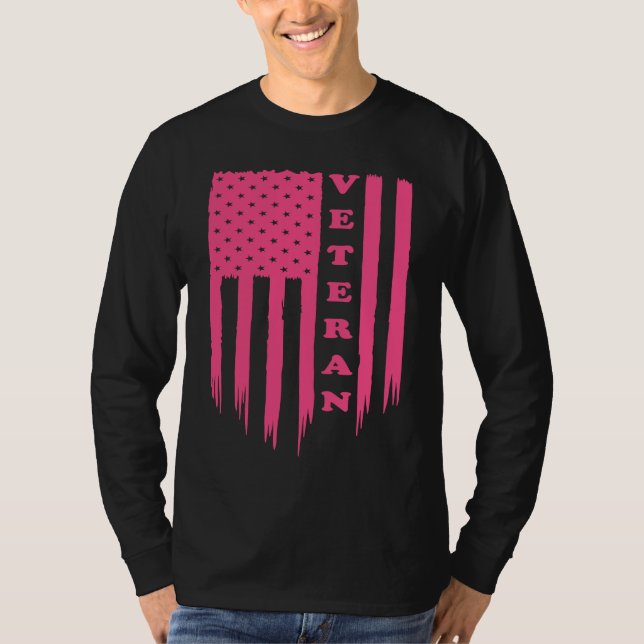 Camiseta American Flag Armed Forces Veteran Patriot Grunge  (Frente)