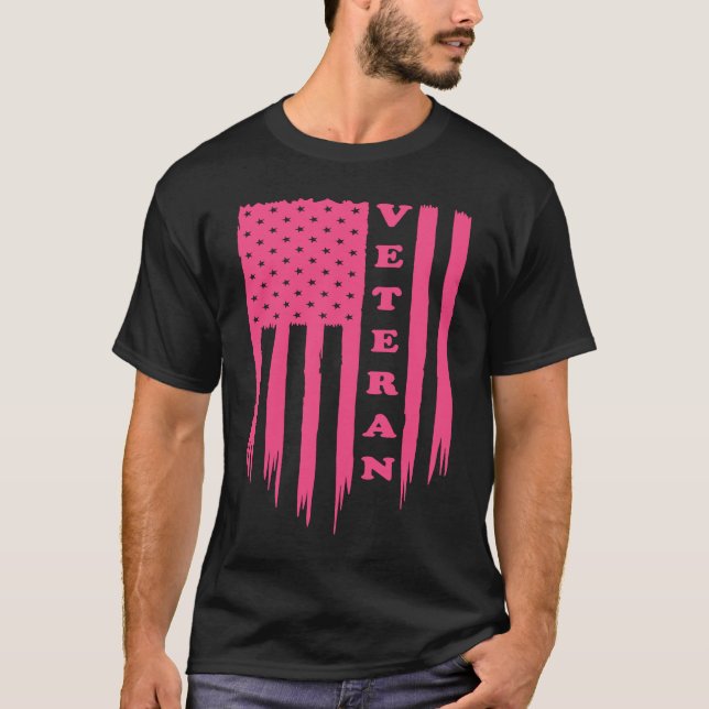 Camiseta American Flag Armed Forces Veteran Patriot Grunge  (Frente)
