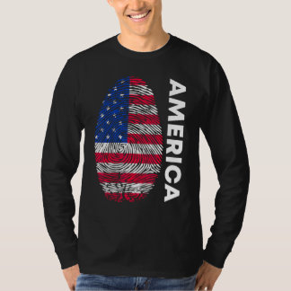 Camiseta American flag as fingerprint motif