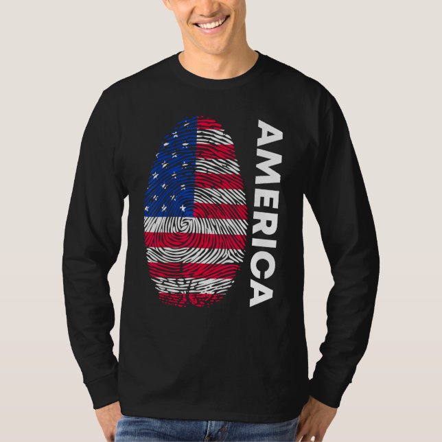 Camiseta American flag as fingerprint motif (Frente)