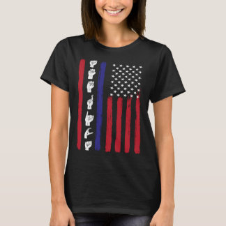 Camiseta American Flag ASL American Sign Language America U