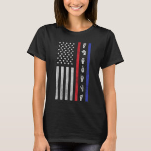 Camiseta American Flag ASL American Sinal Language America