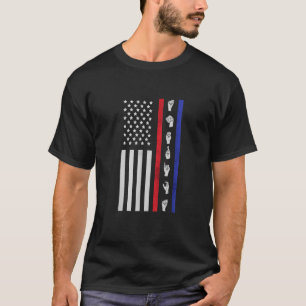 Camiseta American Flag ASL Funny American Sign Language Ame