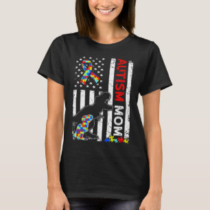 Camiseta American Flag Autism Mom Dinosaur Awareness Autist