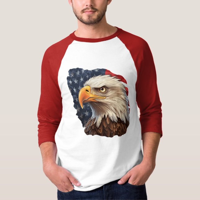 Camiseta American Flag Bald Eagle (Frente)