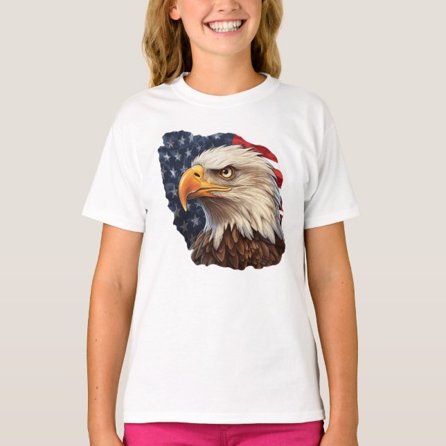 Camiseta American Flag Bald Eagle (Frente)