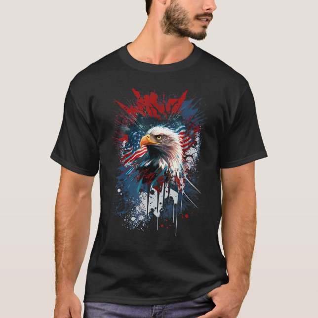 Camiseta American Flag Bald Eagle Patriotic 4th of July Fou (Frente)