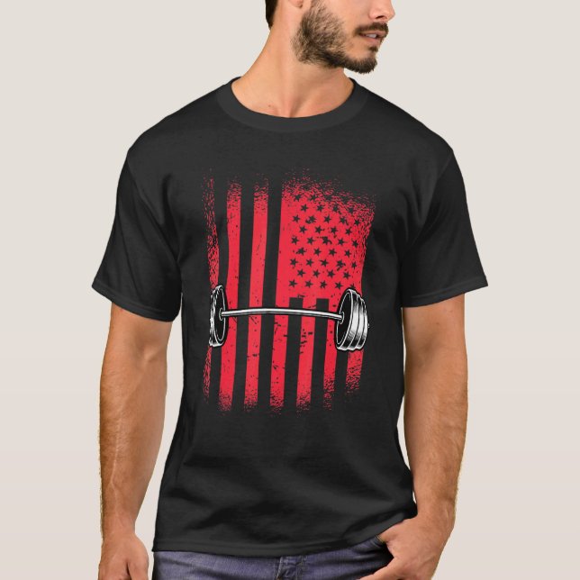 Camiseta American Flag Barbell (Frente)