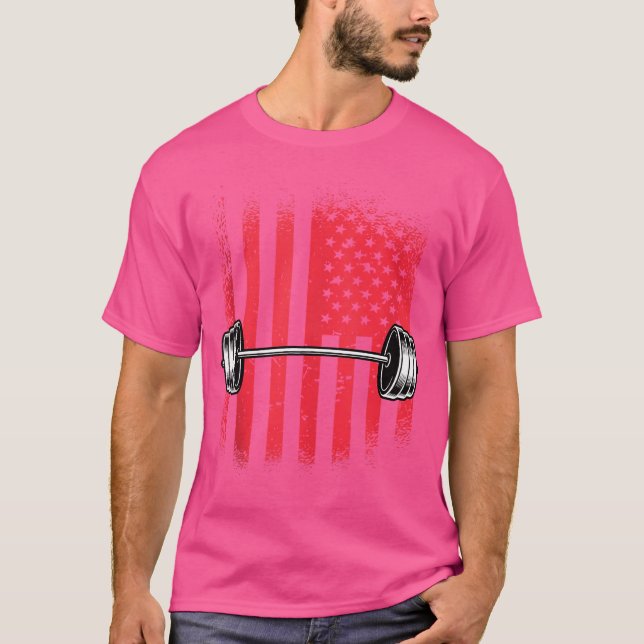 Camiseta American Flag Barbell (Frente)