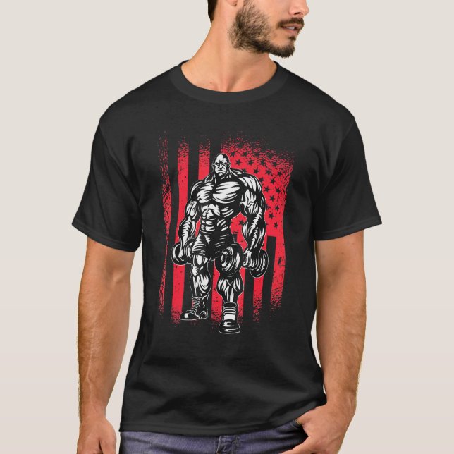 Camiseta American Flag Barbell 3 (Frente)