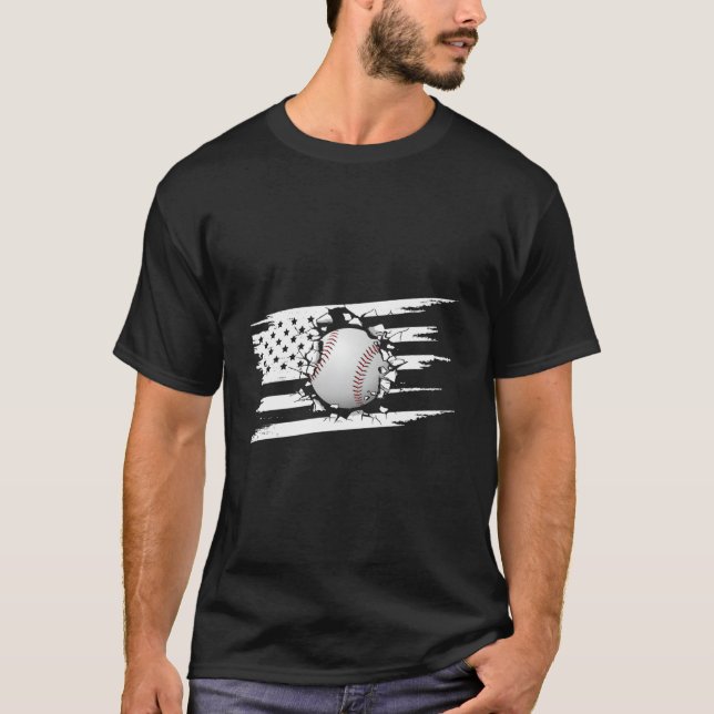 Camiseta American Flag Baseball Baseball (Frente)