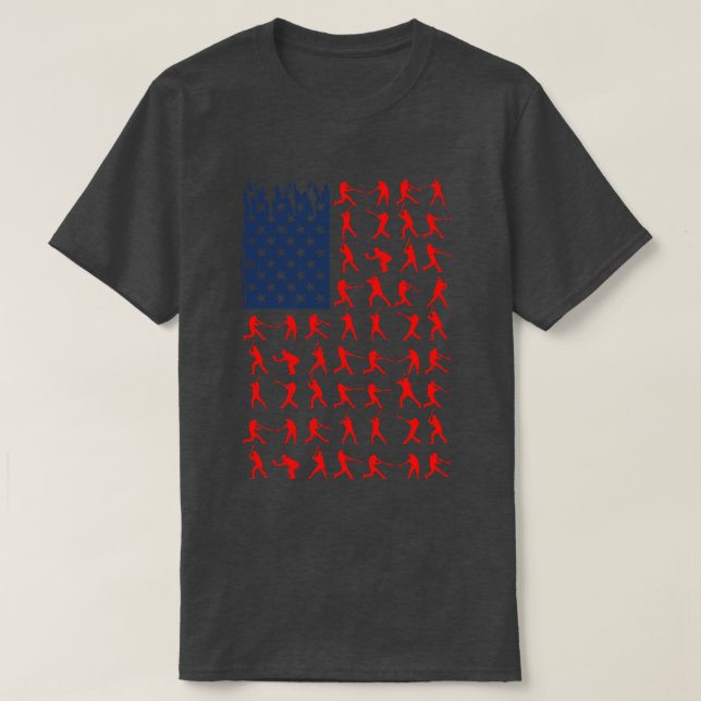 Camiseta American Flag Baseball Team Gifts  (Frente do Design)