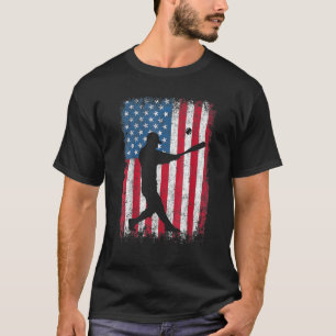 Camiseta American Flag Baseball Team Men Meninos Miúdas Rap