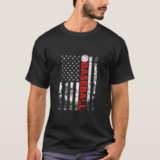 Camiseta American Flag Baseball Team Presente T-Shirt
