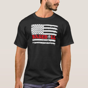 Camiseta American Flag Baseball Team Vintage Coach Retro F