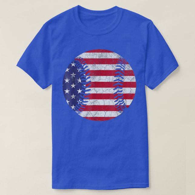 Camiseta American Flag Baseball TJ 4° / USA for Men Women (Frente do Design)