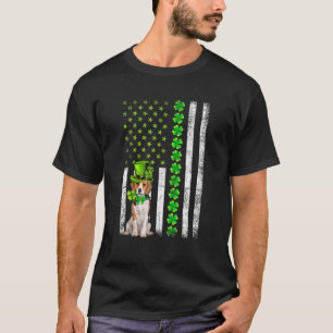 Camiseta American Flag Beagle Dog Shamrock St Patricks Day