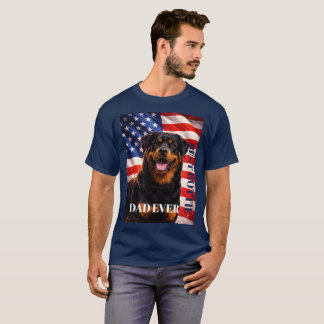 Camiseta American Flag Best Dad Ever Rottweiler Dog
