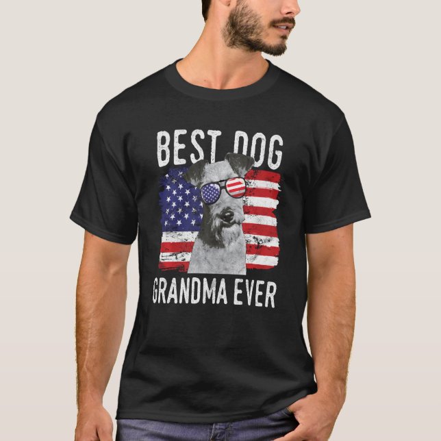 Camiseta American Flag Best Dog Avó Ever Irish Terriers (Frente)