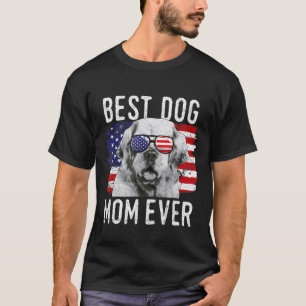 Camiseta American Flag Best Dog Mãe Ever Clumber Espanhol U