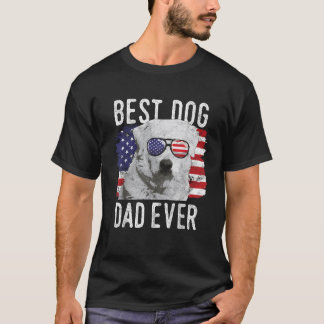 Camiseta American Flag Best Dog Pai Ever Excelente Pirenéus