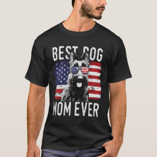 Camiseta American Flag Best og Mãe Ever Scottish Terrier U