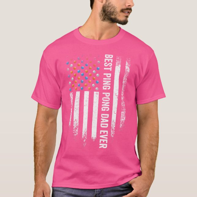 Camiseta American Flag Best Ping Pong Dad Ever Table Tennis (Frente)