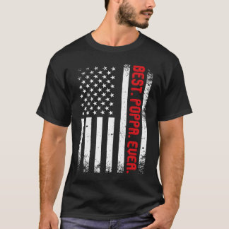 Camiseta American Flag best Poppa ever Vintage