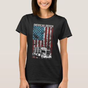 Camiseta American Flag Big Rig Semi Trailer Truck Driver gi