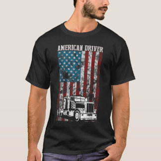 Camiseta American Flag Big Rig Semi Trailer Truck Driver gi