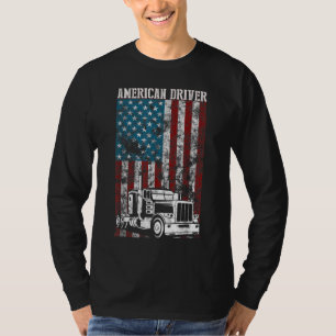 Camiseta American Flag Big Rig Semi Trailer Truck Driver gi