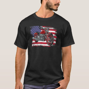 Camiseta American Flag Biker Motorcycle Usa Flag 4/07 M