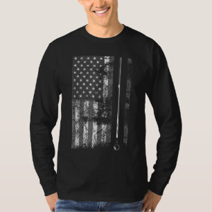 Camiseta American Flag Billiard Stick Cute Mesa Game Engraç