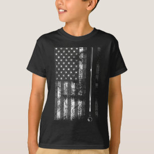 Camiseta American Flag Billiard Stick Cute Mesa Game Engraç