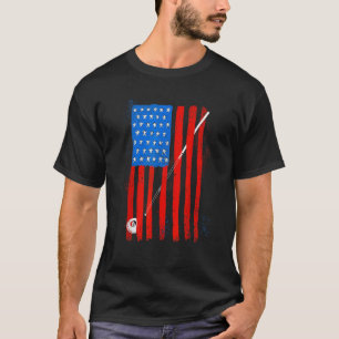 Camiseta American Flag Billiard Stick Cute Mesa Game Engraç