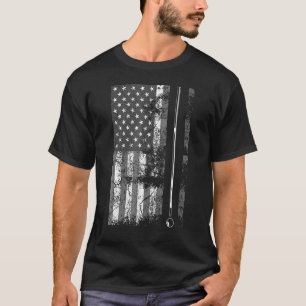 Camiseta American Flag Billiard Stick - Jogo de Mesa EUA