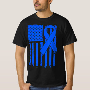 Camiseta American Flag Blue Ribbon Ataxia Sensibence T-Shir