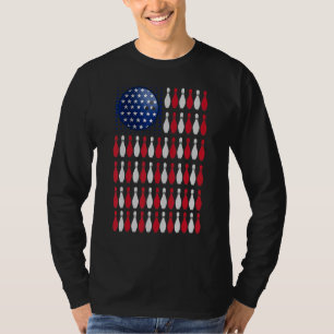 Camiseta American Flag Boliche Bowler Para Equipe De Bolich