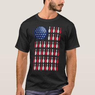 Camiseta American Flag Boliche Bowler Para Equipe De Bolich