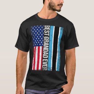 Camiseta American Flag Botsuana Best Grandad Ever Famy