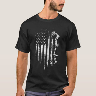 Camiseta American Flag Bowhuning Arco Archery Para Deer Hun
