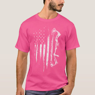 Camiseta American Flag Bowhuning Arco Archery Para Deer Hun